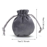 Maxbell Drawstring Bag Velvet Gift Bag Rings Jewelry Pouch Deep Gray 6.5x8.5cm