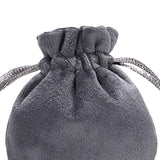 Maxbell Drawstring Bag Velvet Gift Bag Rings Jewelry Pouch Deep Gray 6.5x8.5cm