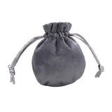 Maxbell Drawstring Bag Velvet Gift Bag Rings Jewelry Pouch Deep Gray 6.5x8.5cm