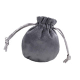 Maxbell Drawstring Bag Velvet Gift Bag Rings Jewelry Pouch Deep Gray 6.5x8.5cm