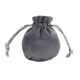 Maxbell Drawstring Bag Velvet Gift Bag Rings Jewelry Pouch Deep Gray 6.5x8.5cm