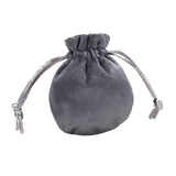 Maxbell Drawstring Bag Velvet Gift Bag Rings Jewelry Pouch Deep Gray 6.5x8.5cm