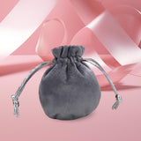 Maxbell Drawstring Bag Velvet Gift Bag Rings Jewelry Pouch Deep Gray 6.5x8.5cm