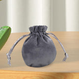 Maxbell Drawstring Bag Velvet Gift Bag Rings Jewelry Pouch Deep Gray 6.5x8.5cm
