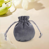 Maxbell Drawstring Bag Velvet Gift Bag Rings Jewelry Pouch Deep Gray 6.5x8.5cm