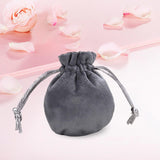 Maxbell Drawstring Bag Velvet Gift Bag Rings Jewelry Pouch Deep Gray 6.5x8.5cm