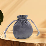 Maxbell Drawstring Bag Velvet Gift Bag Rings Jewelry Pouch Deep Gray 6.5x8.5cm