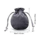 Maxbell Drawstring Bag Velvet Gift Bag Rings Jewelry Pouch Deep Gray 7.5x9.5cm