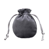 Maxbell Drawstring Bag Velvet Gift Bag Rings Jewelry Pouch Deep Gray 7.5x9.5cm