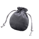 Maxbell Drawstring Bag Velvet Gift Bag Rings Jewelry Pouch Deep Gray 7.5x9.5cm