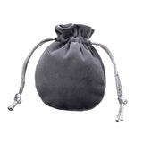 Maxbell Drawstring Bag Velvet Gift Bag Rings Jewelry Pouch Deep Gray 7.5x9.5cm