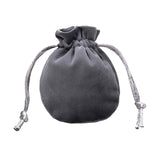 Maxbell Drawstring Bag Velvet Gift Bag Rings Jewelry Pouch Deep Gray 7.5x9.5cm
