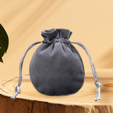 Maxbell Drawstring Bag Velvet Gift Bag Rings Jewelry Pouch Deep Gray 7.5x9.5cm