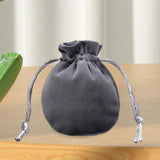Maxbell Drawstring Bag Velvet Gift Bag Rings Jewelry Pouch Deep Gray 7.5x9.5cm