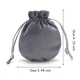 Maxbell Drawstring Bag Velvet Gift Bag Rings Jewelry Pouch Deep Gray 9.5x11.5cm