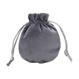 Maxbell Drawstring Bag Velvet Gift Bag Rings Jewelry Pouch Deep Gray 9.5x11.5cm