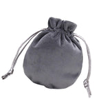 Maxbell Drawstring Bag Velvet Gift Bag Rings Jewelry Pouch Deep Gray 9.5x11.5cm