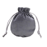 Maxbell Drawstring Bag Velvet Gift Bag Rings Jewelry Pouch Deep Gray 9.5x11.5cm