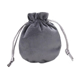 Maxbell Drawstring Bag Velvet Gift Bag Rings Jewelry Pouch Deep Gray 9.5x11.5cm
