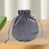 Maxbell Drawstring Bag Velvet Gift Bag Rings Jewelry Pouch Deep Gray 9.5x11.5cm
