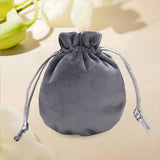 Maxbell Drawstring Bag Velvet Gift Bag Rings Jewelry Pouch Deep Gray 9.5x11.5cm