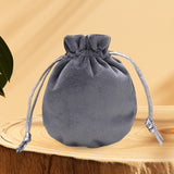 Maxbell Drawstring Bag Velvet Gift Bag Rings Jewelry Pouch Deep Gray 9.5x11.5cm