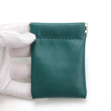 Maxbell Mini Purse Jewelry Pouch Headphones Rings Holder PU Leather Makeup Bag Small Green 7x9cm