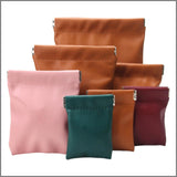 Maxbell Mini Purse Jewelry Pouch Headphones Rings Holder PU Leather Makeup Bag Small Green 7x9cm