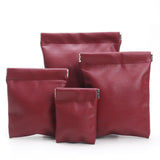 Maxbell Mini Purse Jewelry Pouch Headphones Rings Holder PU Leather Makeup Bag Small Green 7x9cm