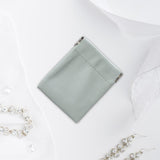 Maxbell Mini Purse Jewelry Pouch Headphones Rings Holder PU Leather Makeup Bag Small Green 7x9cm
