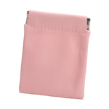 Maxbell Mini Purse Jewelry Pouch Headphones Rings Holder PU Leather Makeup Bag Small Pink 7x9cm
