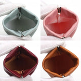 Maxbell Mini Purse Jewelry Pouch Headphones Rings Holder PU Leather Makeup Bag Small Pink 7x9cm