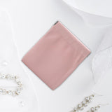 Maxbell Mini Purse Jewelry Pouch Headphones Rings Holder PU Leather Makeup Bag Small Pink 10x12cm