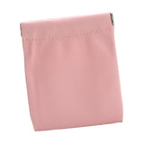 Maxbell Mini Purse Jewelry Pouch Headphones Rings Holder PU Leather Makeup Bag Small Pink 10x12cm
