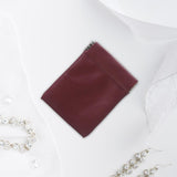 Maxbell Mini Purse Jewelry Pouch Headphones Rings Holder PU Leather Makeup Bag Small Wine Red 7x9cm