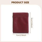 Maxbell Mini Purse Jewelry Pouch Headphones Rings Holder PU Leather Makeup Bag Small Wine Red 7x9cm
