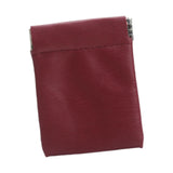 Maxbell Mini Purse Jewelry Pouch Headphones Rings Holder PU Leather Makeup Bag Small Wine Red 7x9cm