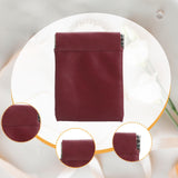 Maxbell Mini Purse Jewelry Pouch Headphones Rings Holder PU Leather Makeup Bag Small Wine Red 7x9cm
