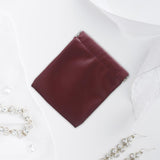 Maxbell Mini Purse Jewelry Pouch Headphones Rings Holder PU Leather Makeup Bag Small Wine Red 10x12cm