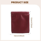 Maxbell Mini Purse Jewelry Pouch Headphones Rings Holder PU Leather Makeup Bag Small Wine Red 10x12cm