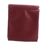 Maxbell Mini Purse Jewelry Pouch Headphones Rings Holder PU Leather Makeup Bag Small Wine Red 10x12cm