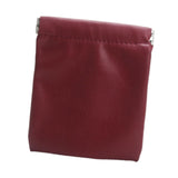 Maxbell Mini Purse Jewelry Pouch Headphones Rings Holder PU Leather Makeup Bag Small Wine Red 10x12cm