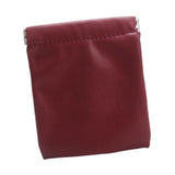 Maxbell Mini Purse Jewelry Pouch Headphones Rings Holder PU Leather Makeup Bag Small Wine Red 10x12cm