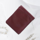 Maxbell Mini Purse Jewelry Pouch Headphones Rings Holder PU Leather Makeup Bag Small Wine Red 12x15cm