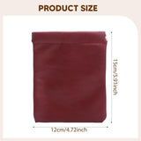 Maxbell Mini Purse Jewelry Pouch Headphones Rings Holder PU Leather Makeup Bag Small Wine Red 12x15cm