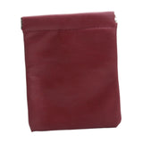 Maxbell Mini Purse Jewelry Pouch Headphones Rings Holder PU Leather Makeup Bag Small Wine Red 12x15cm