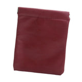 Maxbell Mini Purse Jewelry Pouch Headphones Rings Holder PU Leather Makeup Bag Small Wine Red 12x15cm