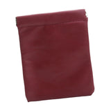 Maxbell Mini Purse Jewelry Pouch Headphones Rings Holder PU Leather Makeup Bag Small Wine Red 12x15cm