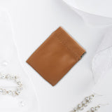 Maxbell Mini Purse Jewelry Pouch Headphones Rings Holder PU Leather Makeup Bag Small Brown 7x9cm