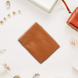 Maxbell Mini Purse Jewelry Pouch Headphones Rings Holder PU Leather Makeup Bag Small Brown 7x9cm